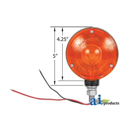 A & I Products Safety Light, Amber, Metal Housing, Plastic Lens 4.4" x4.9" x6.2" A-28A42